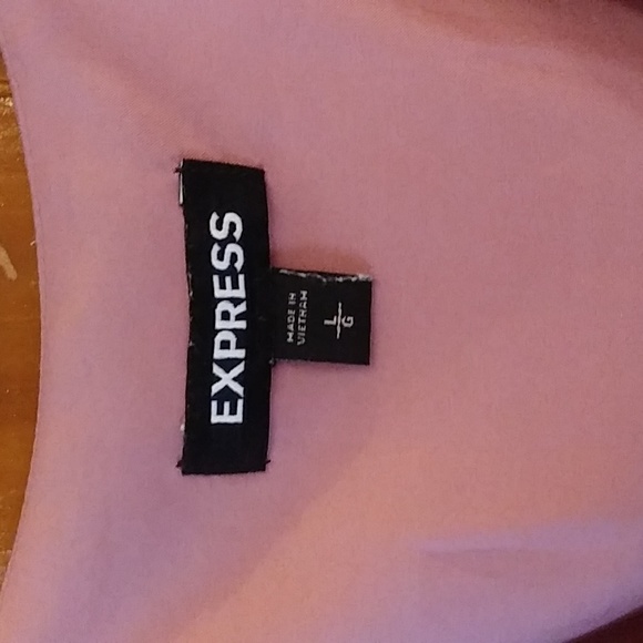 Express Satin V Neck Smocked Waist Dress - Picture 3 of 5